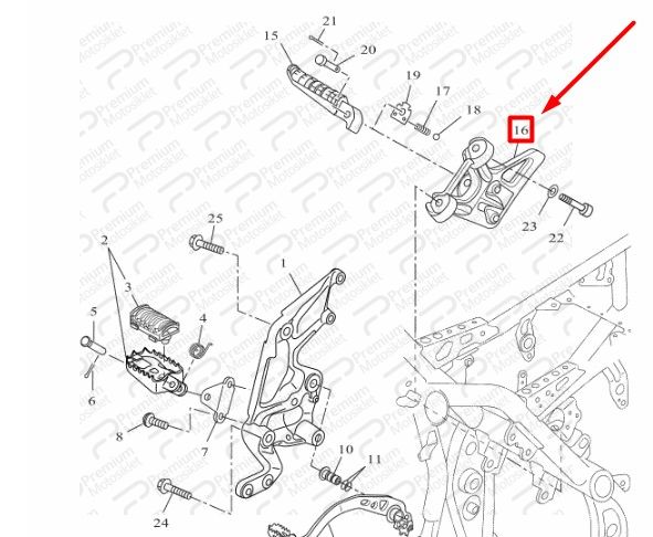 TENERE 700 SAĞ YOLCU BASAMAK BRAKETİ (2020)