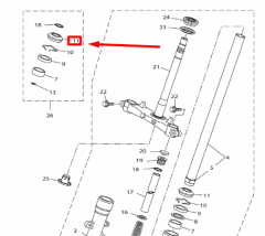 XMAX 250/300 AMORTİSÖR TOZ KEÇESİ 1 ADET (2017-2024)