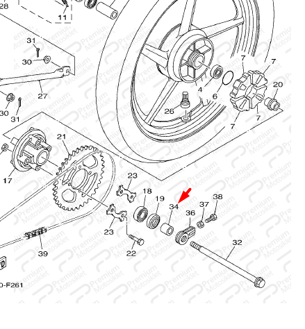 YBR 125 ARKA TEKERLEK MERKEZİ BURCU