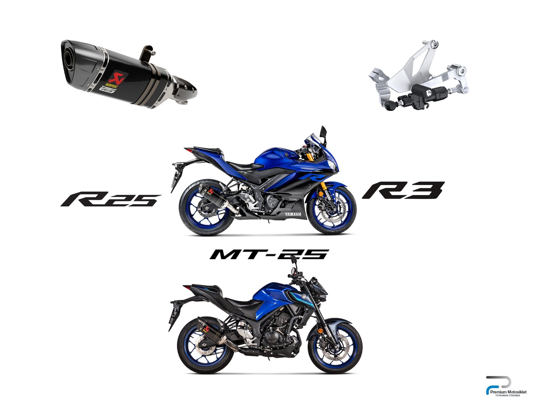 YAMAHA R3/R25/MT25 2'Lİ PAKET (AKRAPOVİC-QSS)