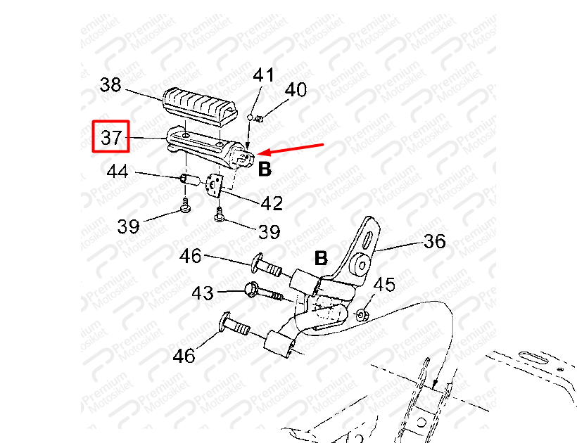 XT660Z TENERE SAĞ YOLCU BASAMAK (TÜM MODEL YILLARI ARASI)