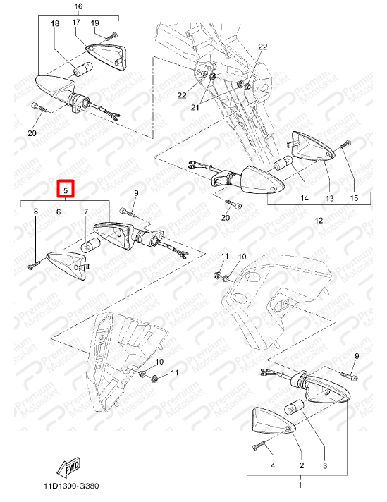 XT660Z TENERE SAĞ ÖN SİNYAL KOMPLE (TÜM MODEL YILLARI ARASI)
