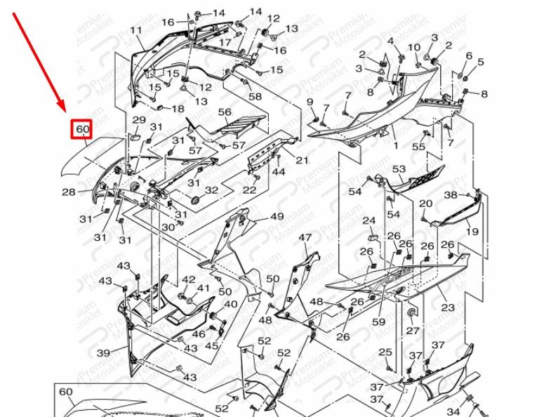 YZF R25 SAĞ GRENAJ ÇIKARTMASI (2020 MAVİ)